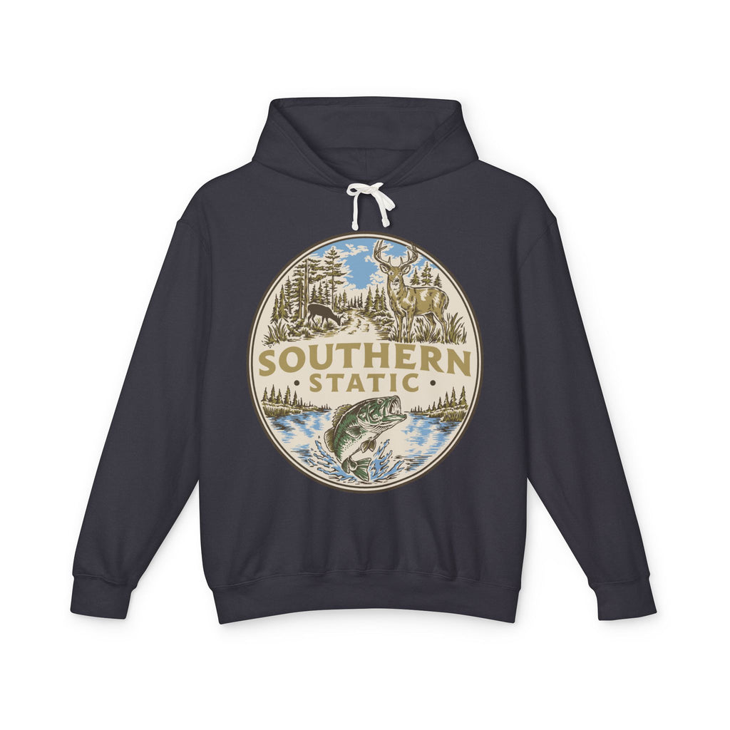 Southern Static Fishing Hoodie - Vintage Outdoors Bass Sweatshirt