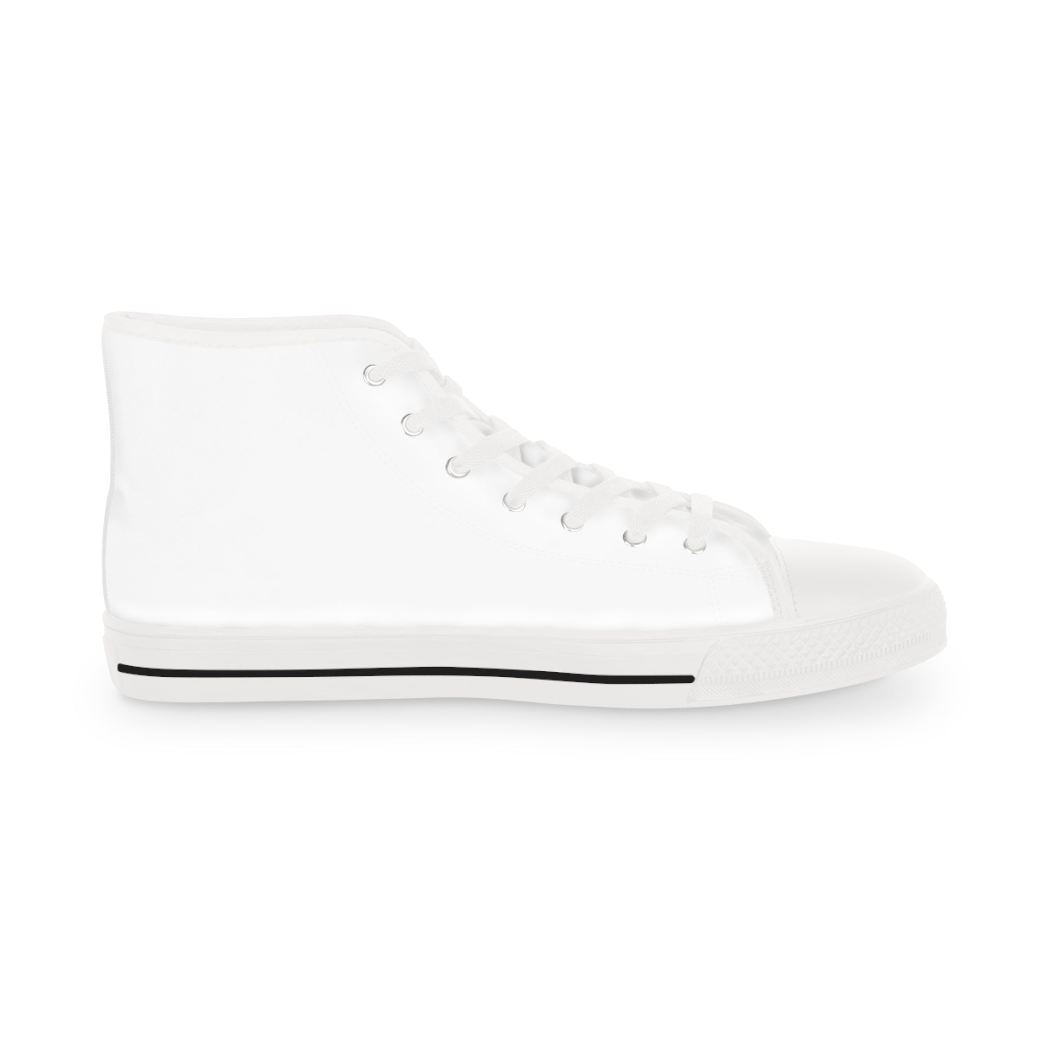 Men's High Top Sneakers — Classic White Canvas Athletic Shoes
