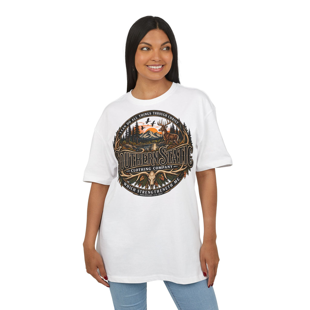 Southern Static Graphic Tee — Outdoor Vintage Sunset Design