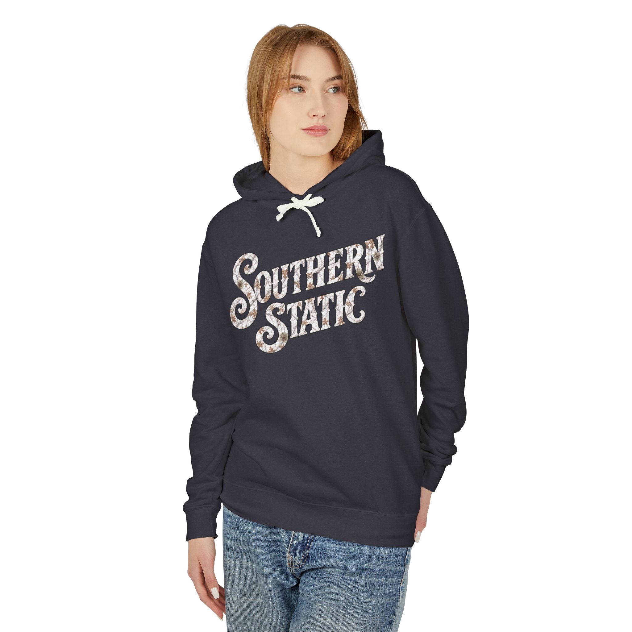Southern Static Hoodie — Retro Script Lightweight Pullover