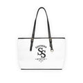 Southern Static PU Leather Shoulder Bag – White Logo Tote