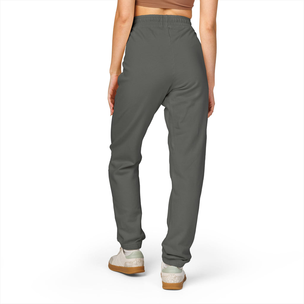Embroidered 'S' Floral Sweatpants – Garment-Dyed Fleece Joggers