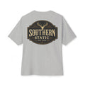 Southern Static Logo Tee — Vintage Deer Patch Oversized T-Shirt