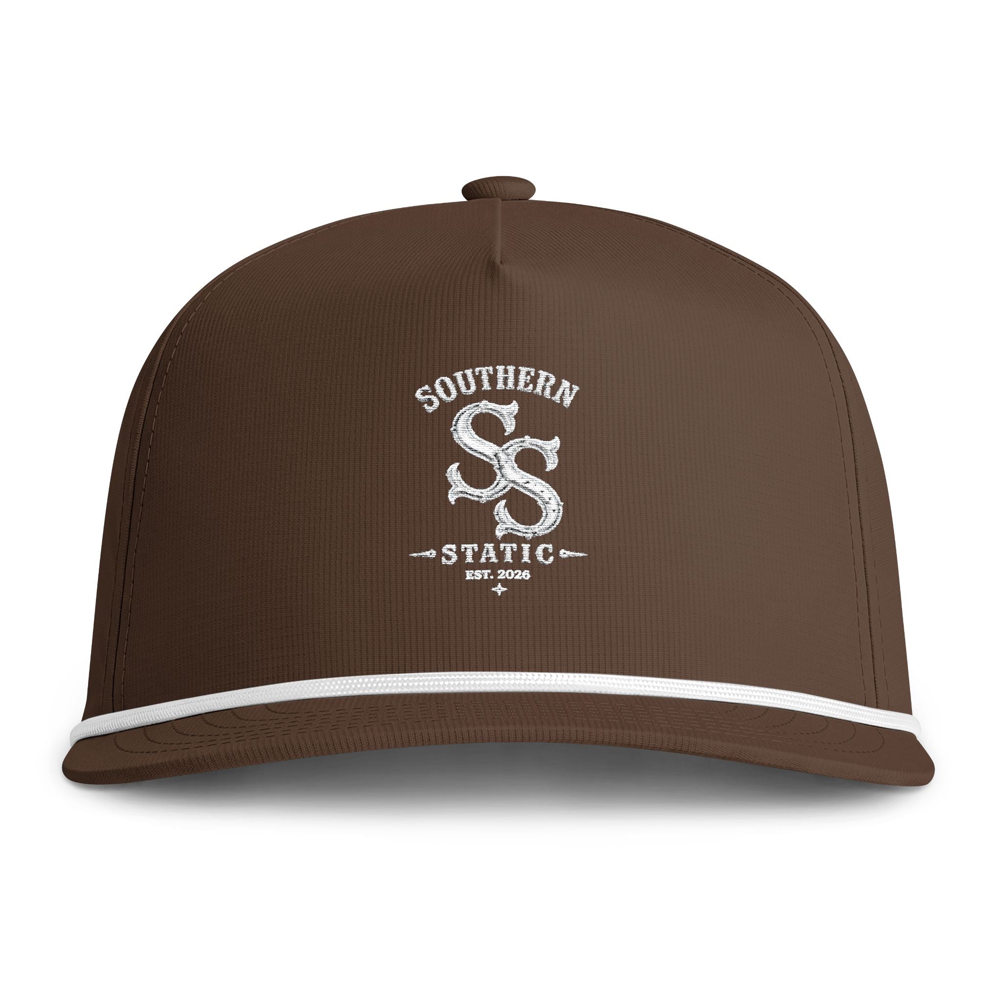 Rope-Trim Hat — Sunwashed "Southern Static" Logo Cap