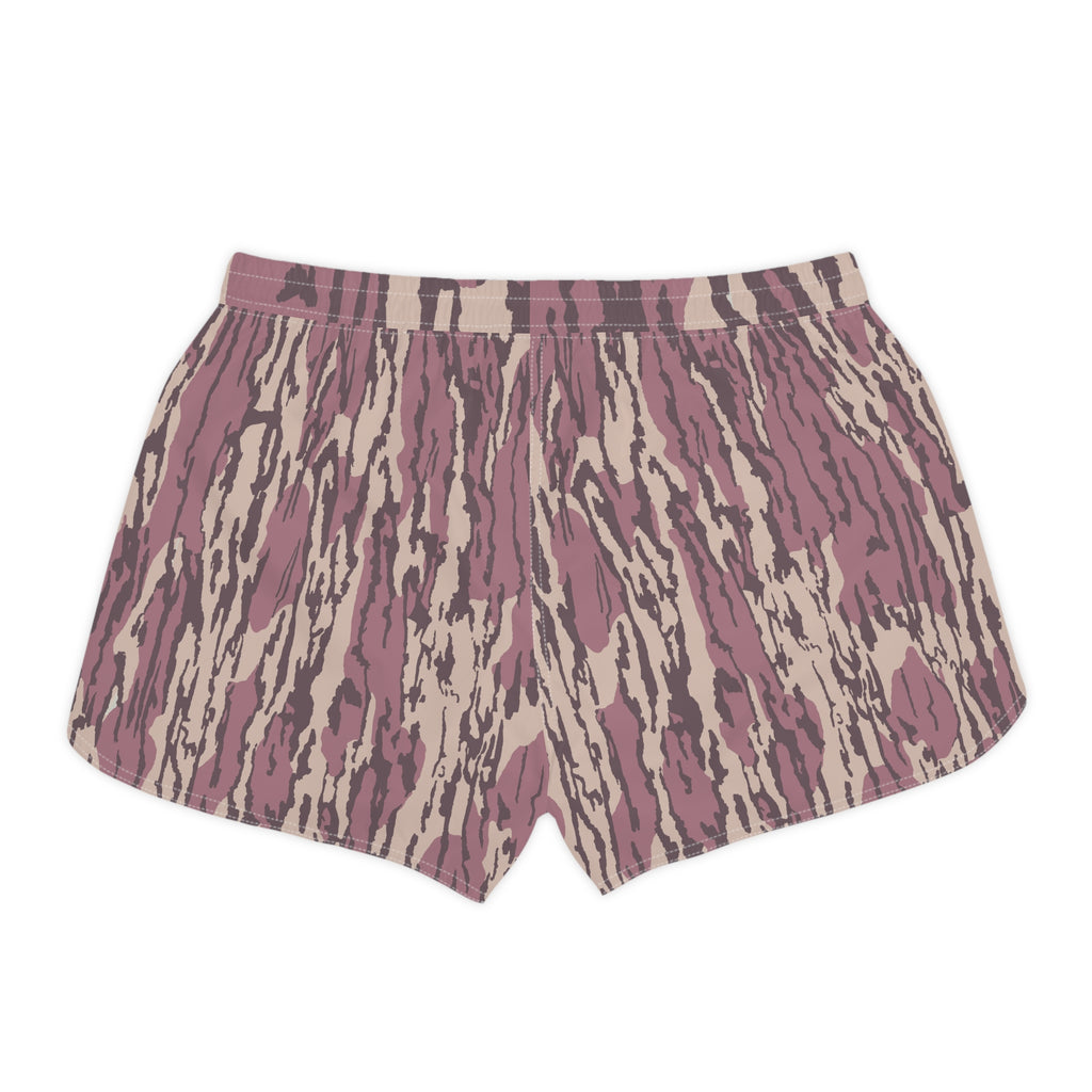 Women's Camo Lounge Shorts — Pink 'Southern Static' AOP Casual Sleepwear