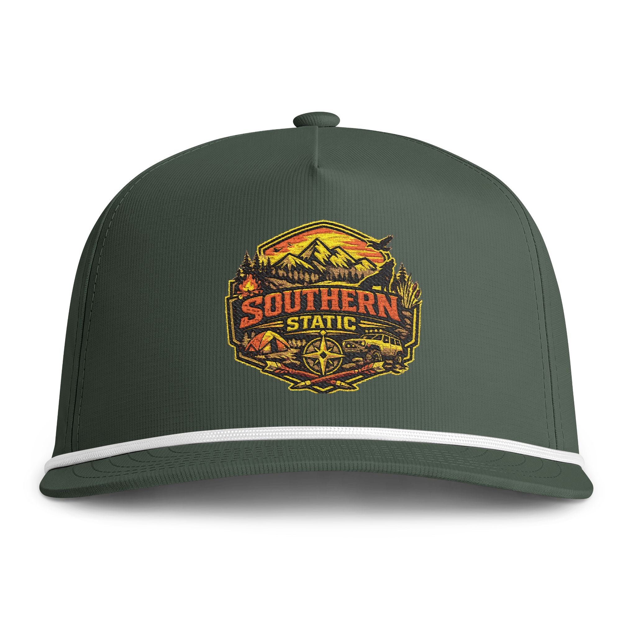 Southern Static Sunwashed Rope Cap – Vintage Mountain Logo Trucker Hat