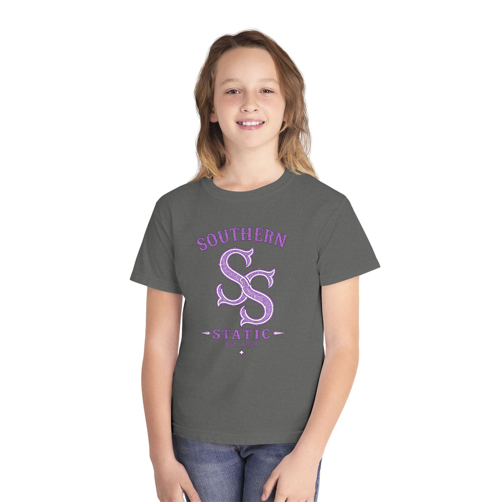Southern Static Youth Tee — Yellow Graphic SS Logo Shirt