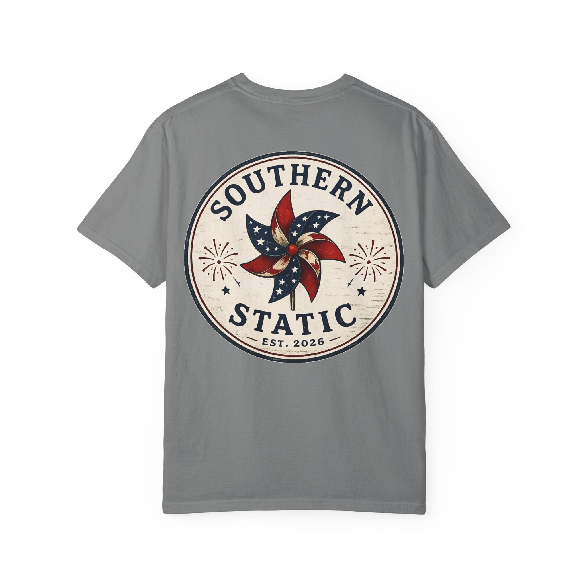 Southern Static Pinwheel T-Shirt — Patriotic Retro Graphic Tee