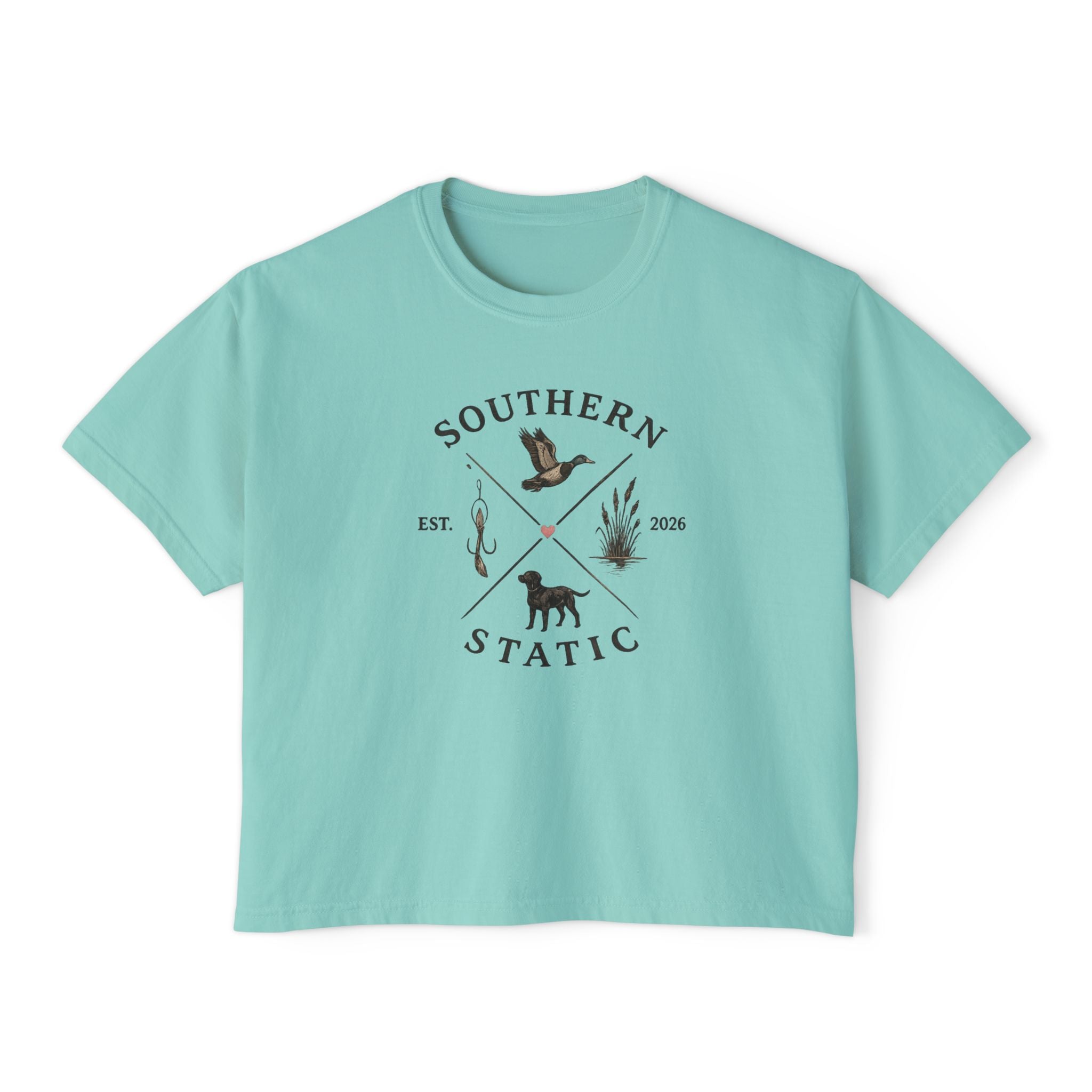 Southern Static Women's Boxy Tee – Duck & Dog Outdoors Graphic