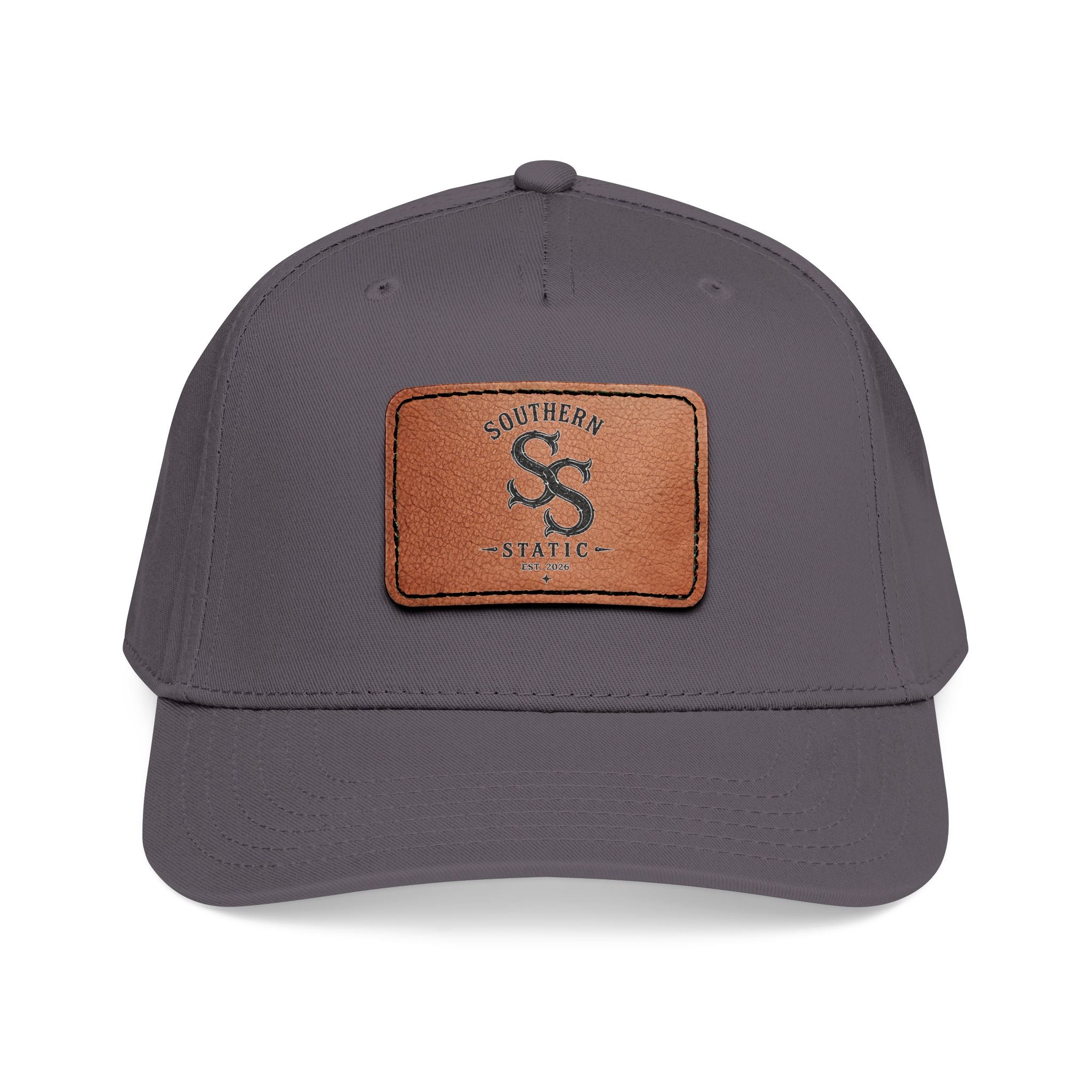 Leather Patch Baseball Cap – Vintage Southern Static Logo