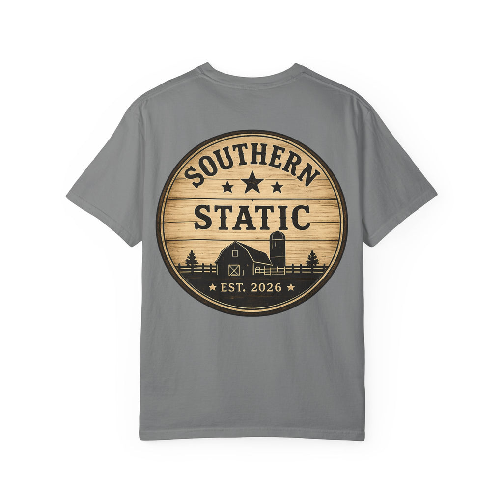 Southern Static Barn Logo T-Shirt — Rustic Farmhouse Graphic Tee