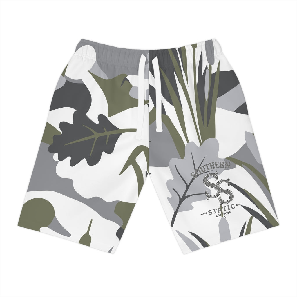 Camouflage Wetland Athletic Shorts — Duck & Reeds Camo Print
