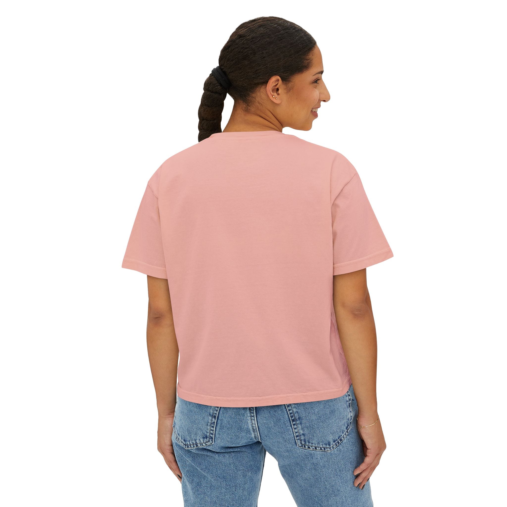 Southern Static Women's Boxy Tee — Retro Script Graphic Crop T-Shirt