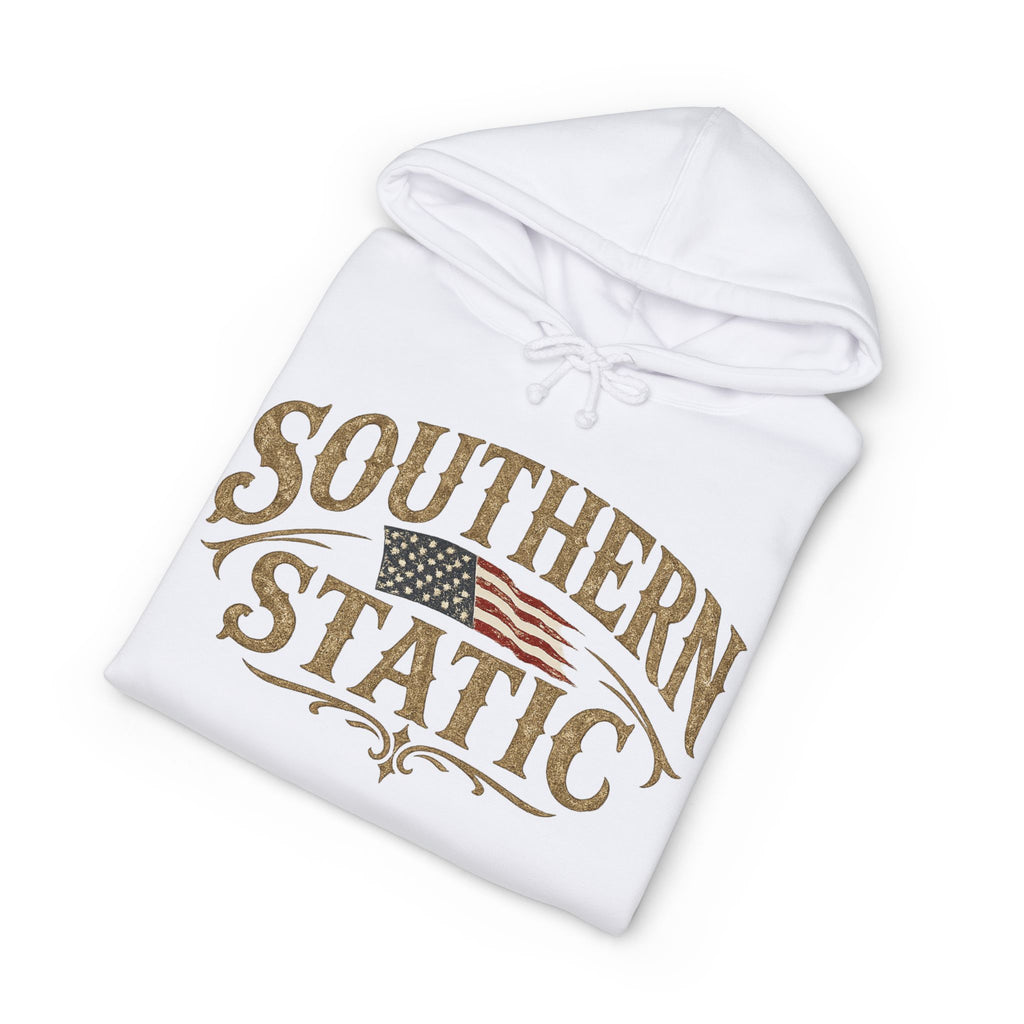 Southern Static distressed flag Hoodie | Americana vintage logo sweatshirt
