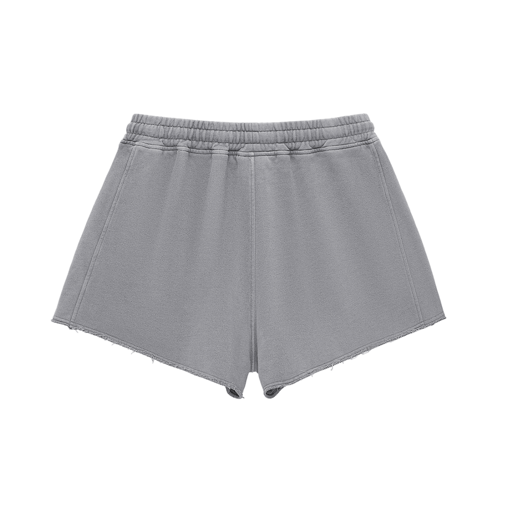 Southern Static Snow Washed Raw Edge Drawstring Shorts