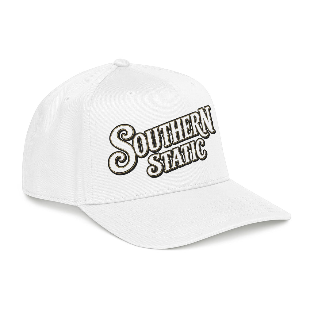 Southern Static Embroidered Baseball Cap — Vintage Script Trucker Hat