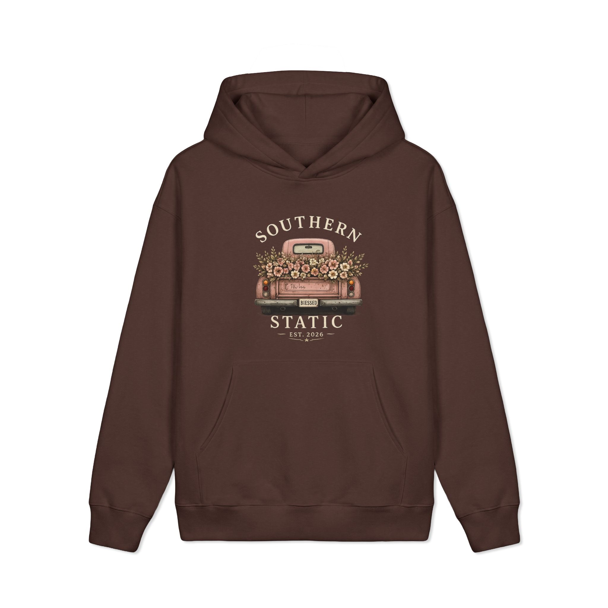 Southern Static Hoodie — Floral Vintage Truck Pullover