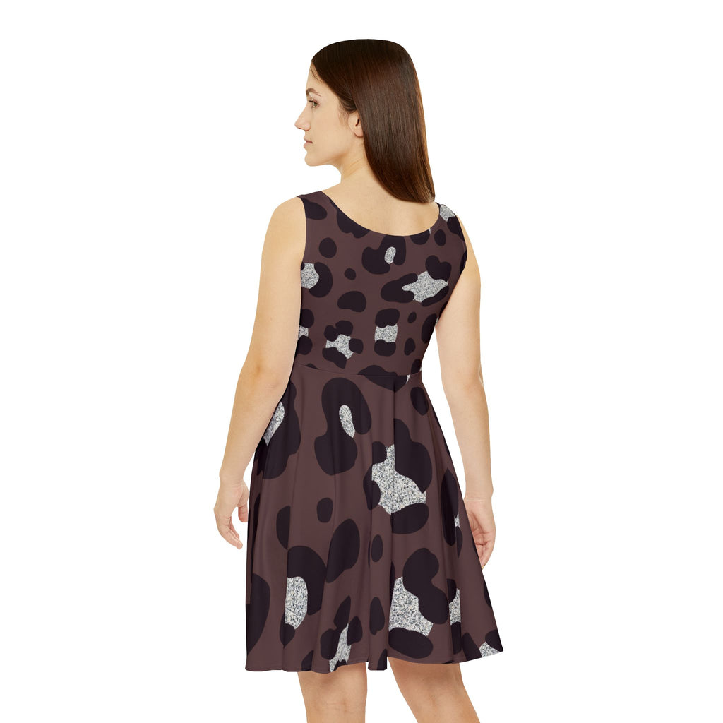 Southern Static Leopard Print Skater Dress — American Flag Graphic