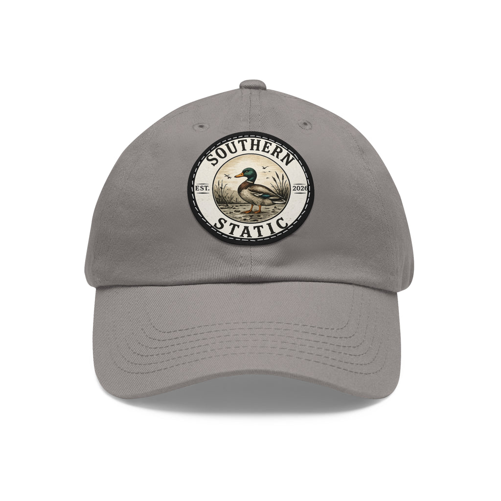 Duck Patch Dad Hat — Southern Statics Leather Round Patch Cap