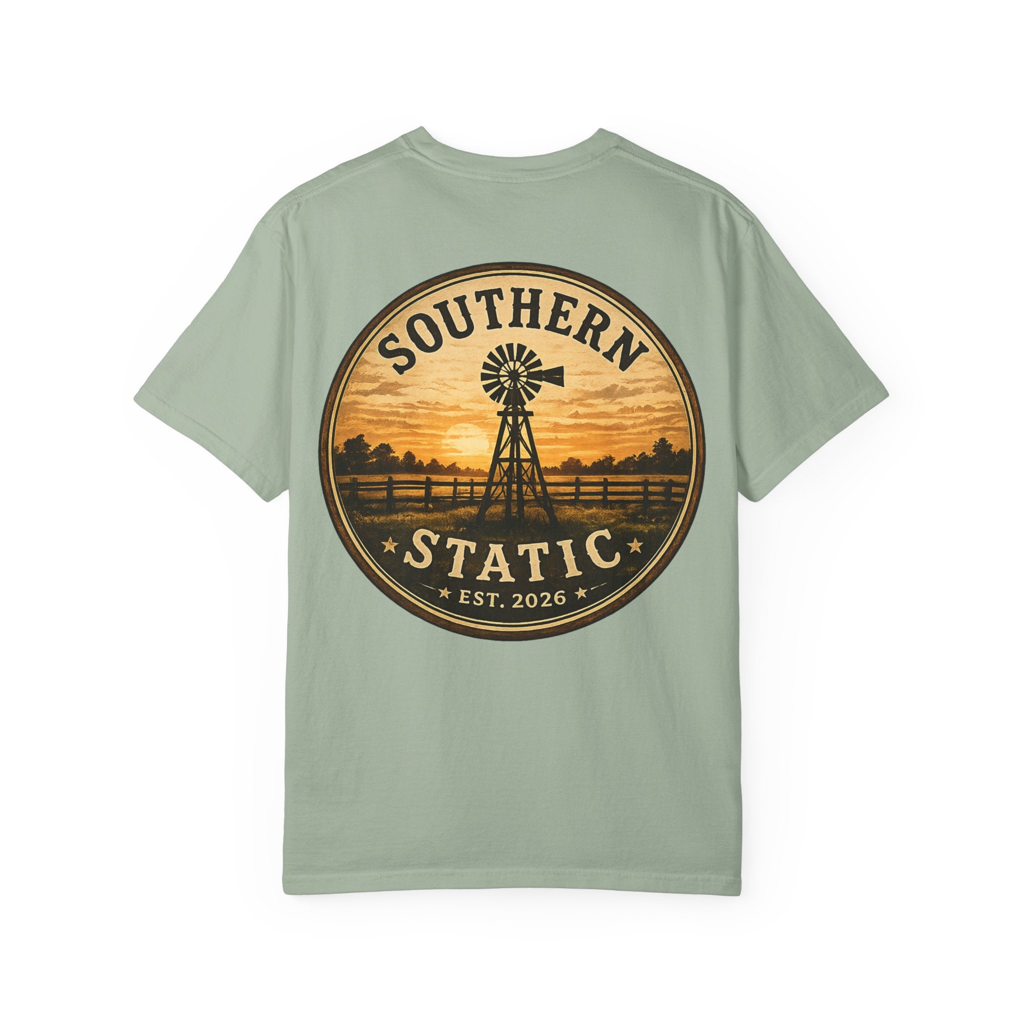 Southern Static Windmill T-Shirt — Vintage Sunset Graphic Tee