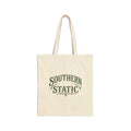 Southern Static tote bag | vintage script logo, canvas market tote