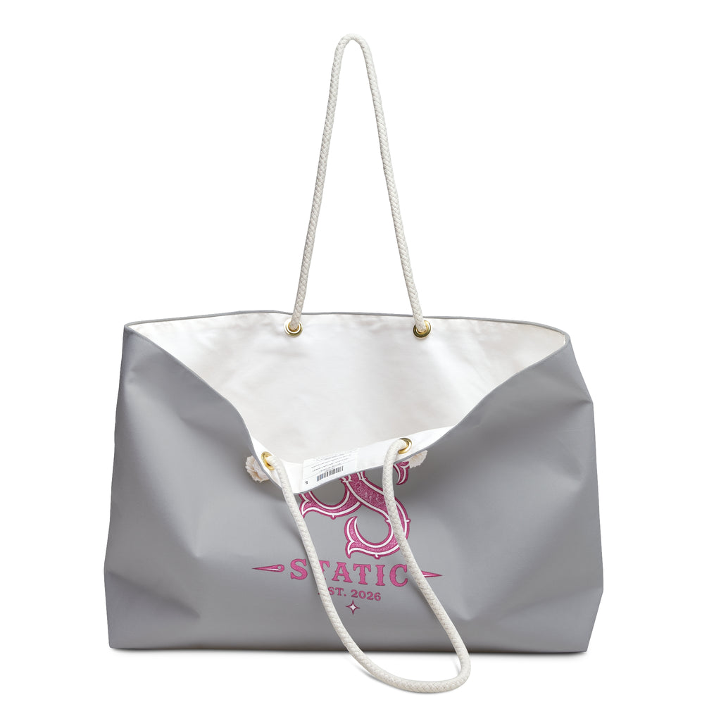 Southern Static Weekender Bag — Pink Logo Travel Tote