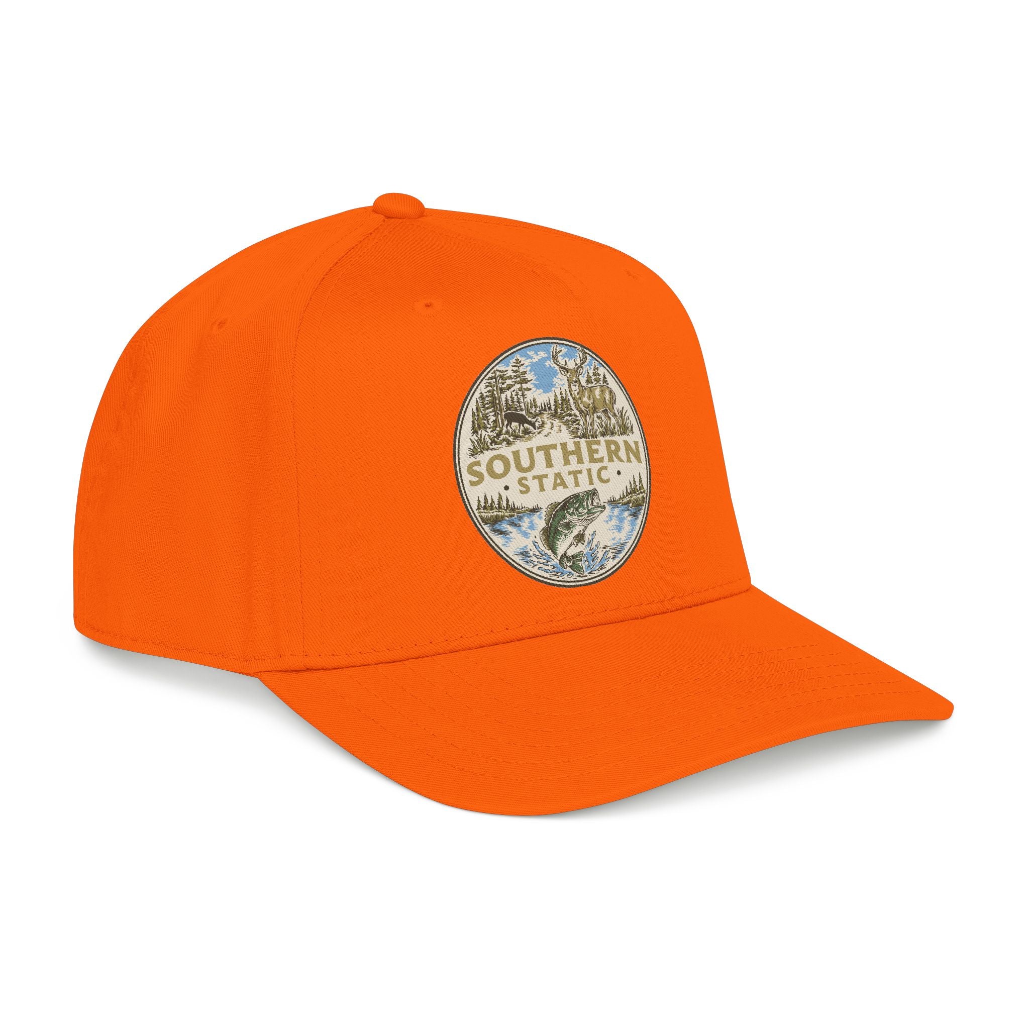 Southern Static Mid-Profile Baseball Cap — Retro Script Logo Hat