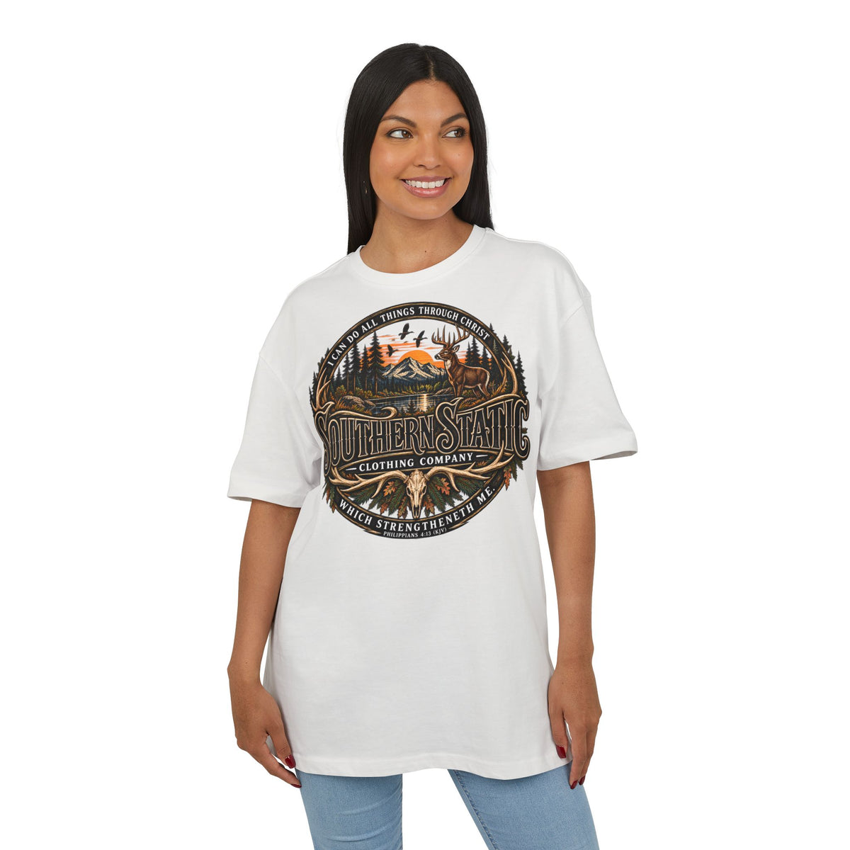 Southern Static Graphic Tee — Outdoor Vintage Sunset Design