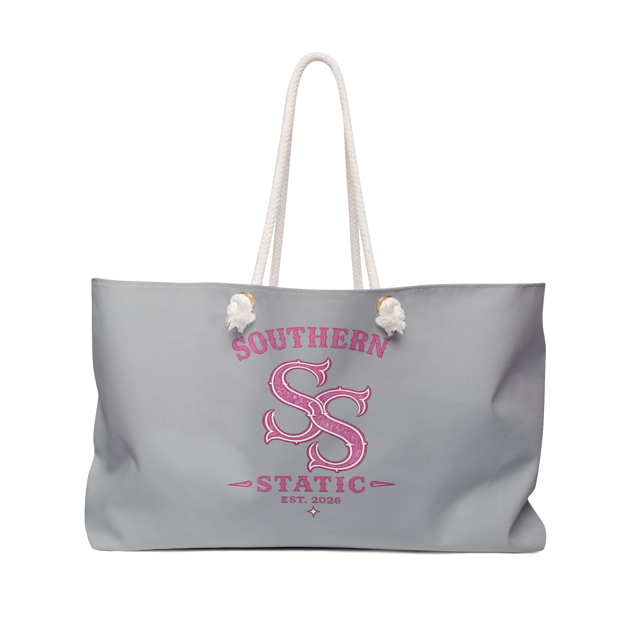 Southern Static Weekender Bag — Pink Logo Travel Tote
