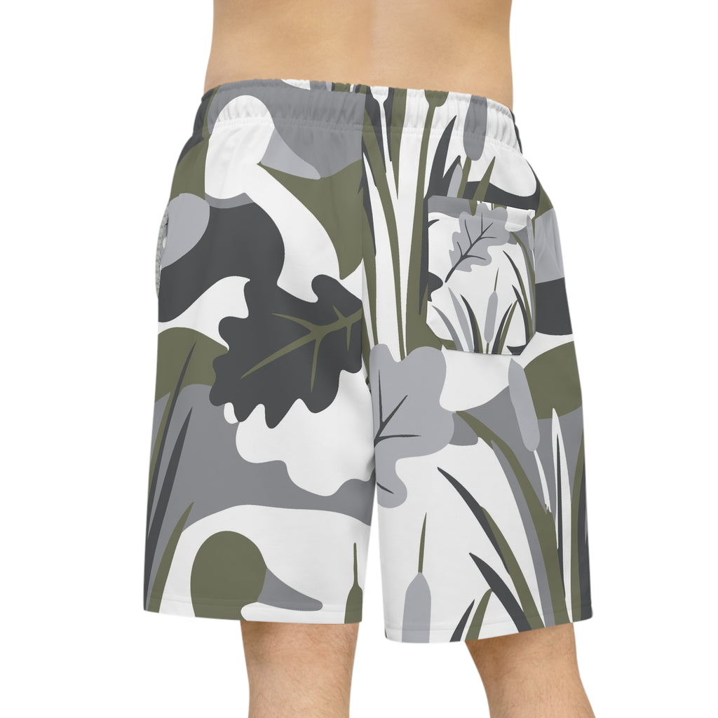 Camouflage Wetland Athletic Shorts — Duck & Reeds Camo Print