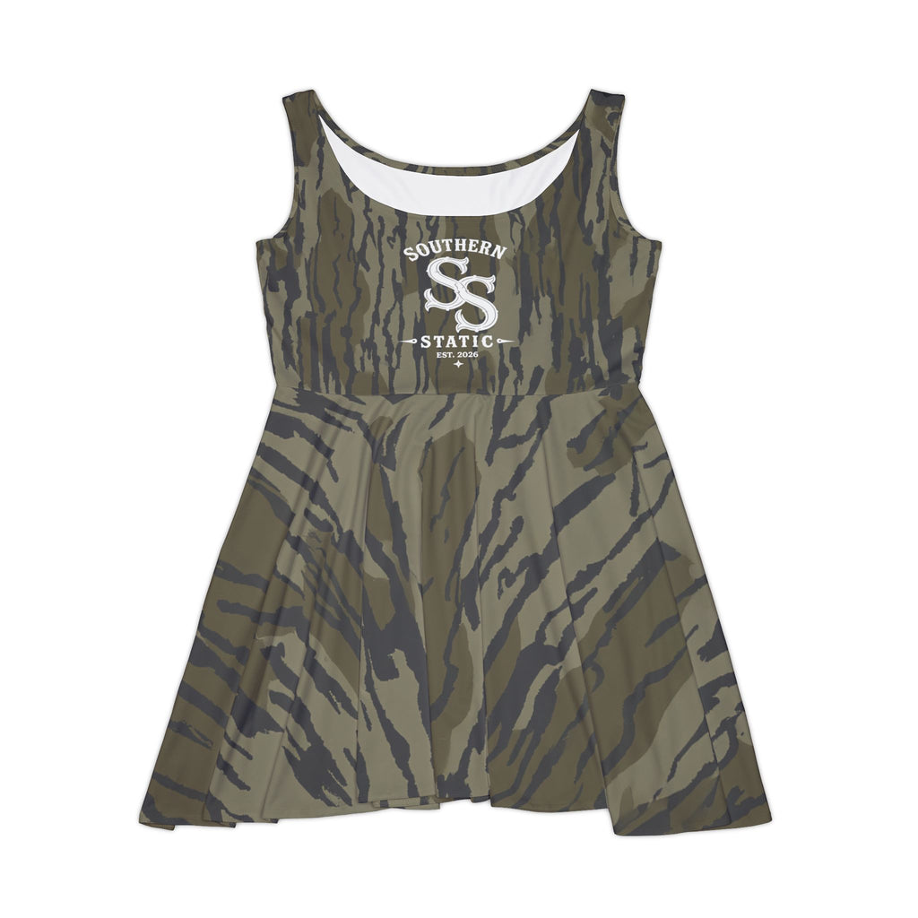 Camo Skater Dress — 'Southern Static' Logo Women's Tank Dress