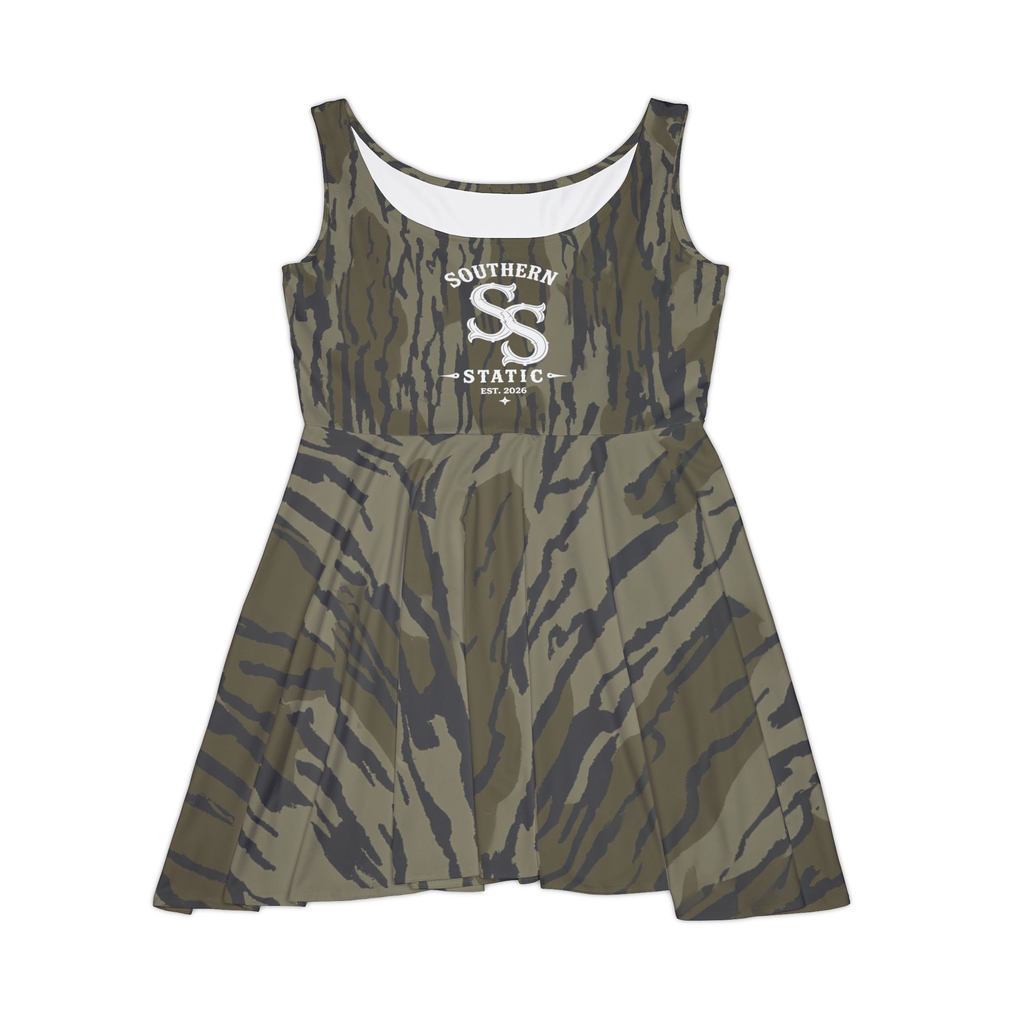 Camo Skater Dress — 'Southern Static' Logo Women's Tank Dress