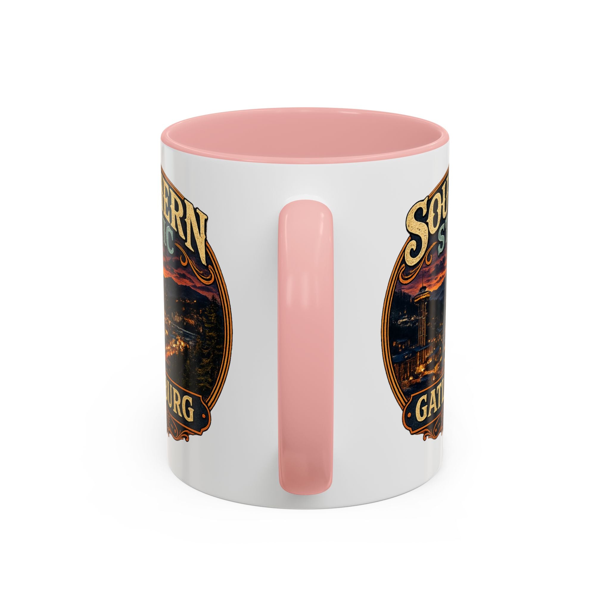 Southern Static Gatlinburg Coffee Mug | Scenic Tennessee Mountains, Night Skyline