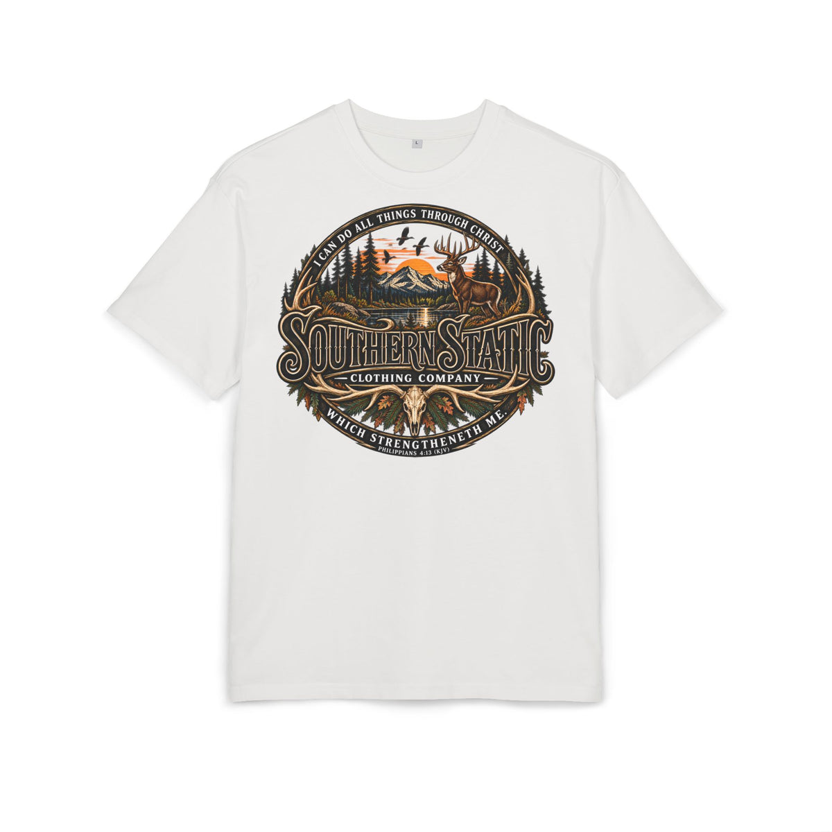 Southern Static Graphic Tee — Outdoor Vintage Sunset Design