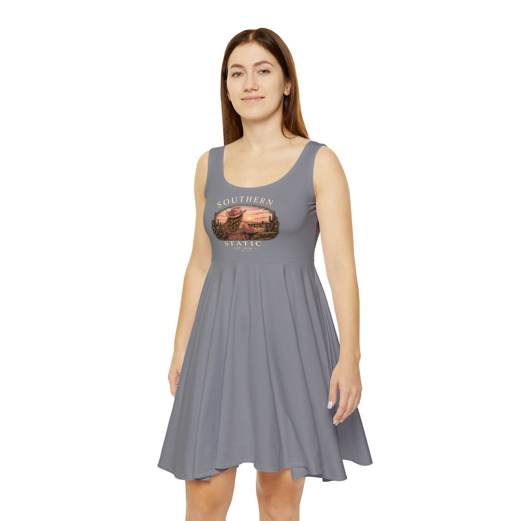 Vintage Skater Dress – 'Adventure Awaits' Scenic Graphic