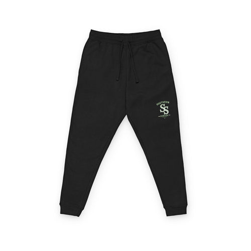 Embroidered Checker 'SS' Fleece Joggers — Cozy Streetwear Sweatpants