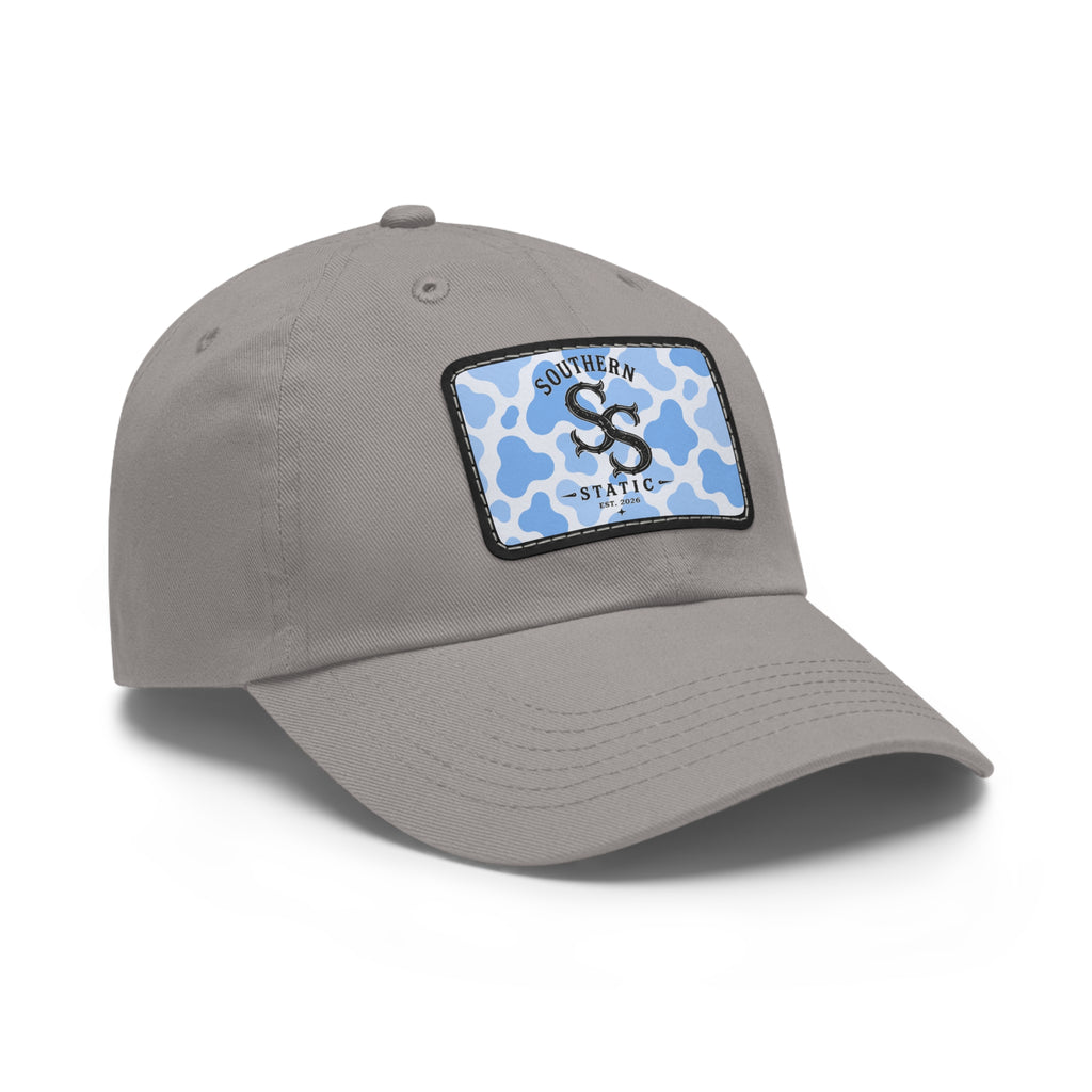 Southern Static Blue Camo Leather Patch Dad Hat