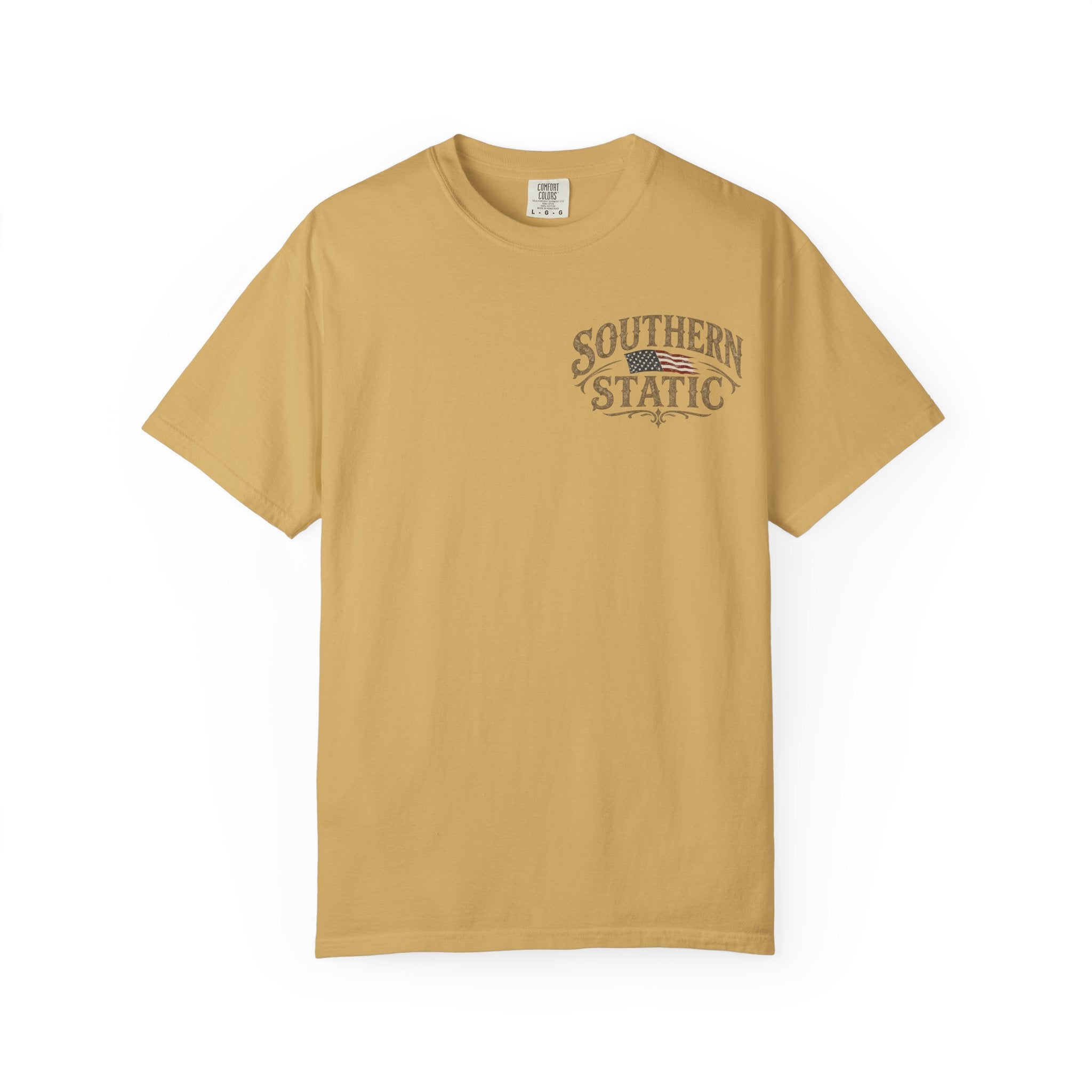 Southern Static est. 2026 T-Shirt | Duck Hunting Sunset Scene, Sunflower Accent