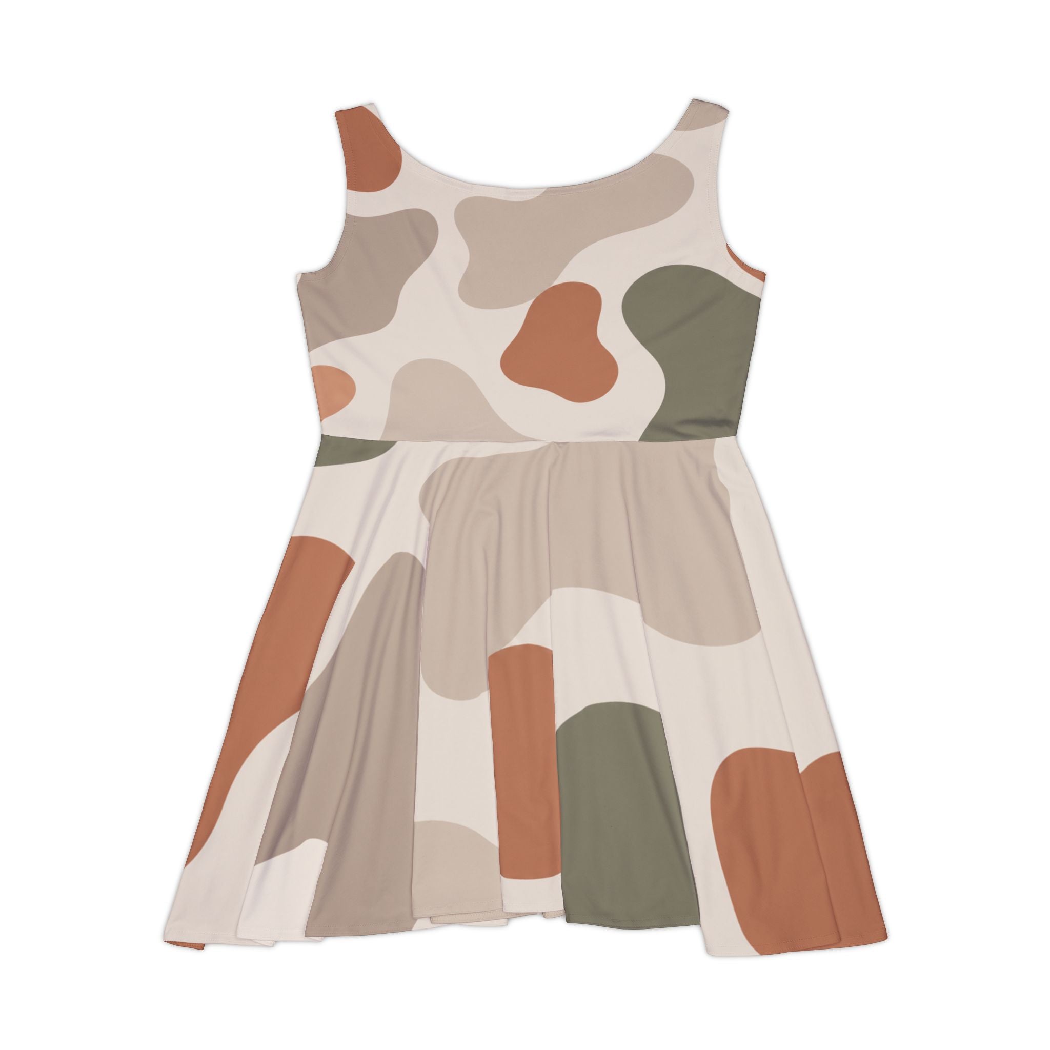 Abstract Earth Tone Camo Women's Skater Dress | All-Over Print