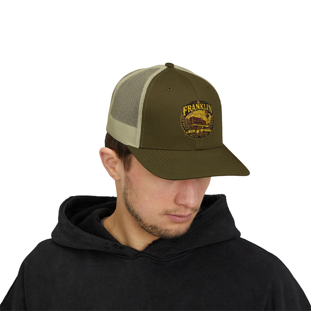 Franklin Vintage Truck Patch Snapback Trucker Cap | Retro Truck Logo