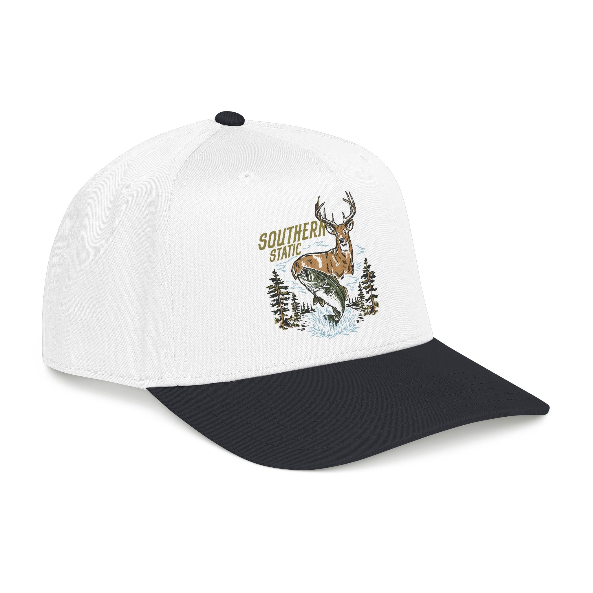 Fishing & Deer Outdoors Baseball Cap – "Southern Strive" Vintage Wildlife Embroidered Hat