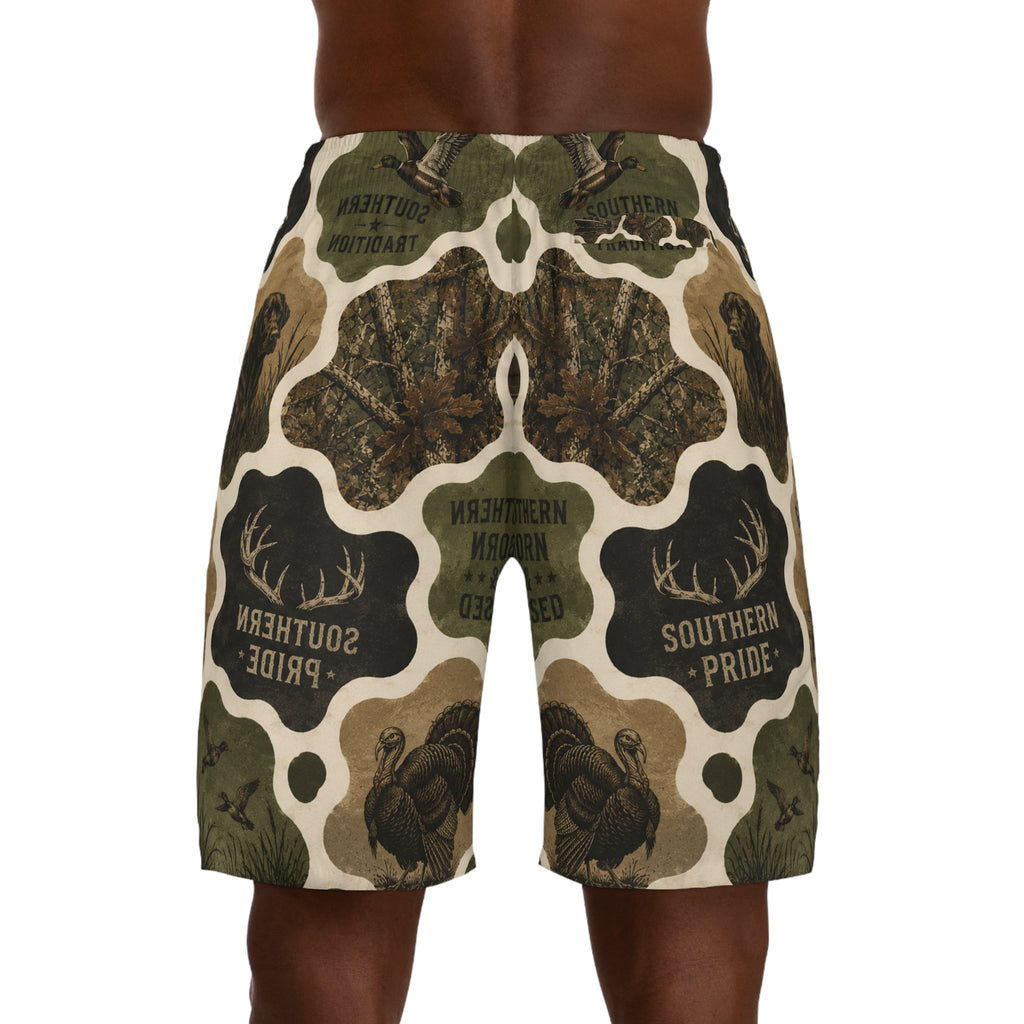 Southern Pride Camo Jogger Shorts — Hunting & Outdoors Patterned Men's Athletic Shorts