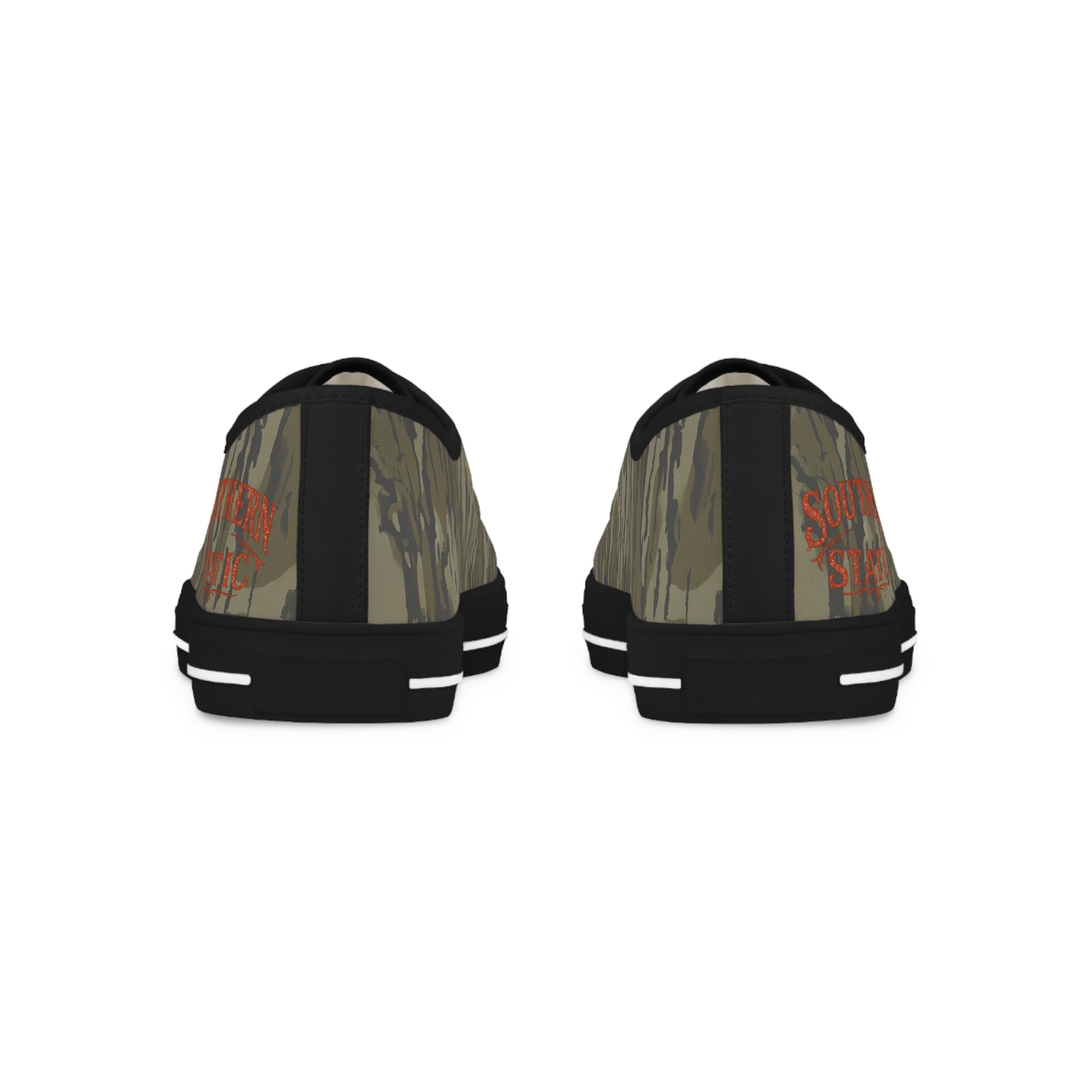 Camo Tiger Stripe Men’s Low Top Sneakers — Rugged Olive Military Style