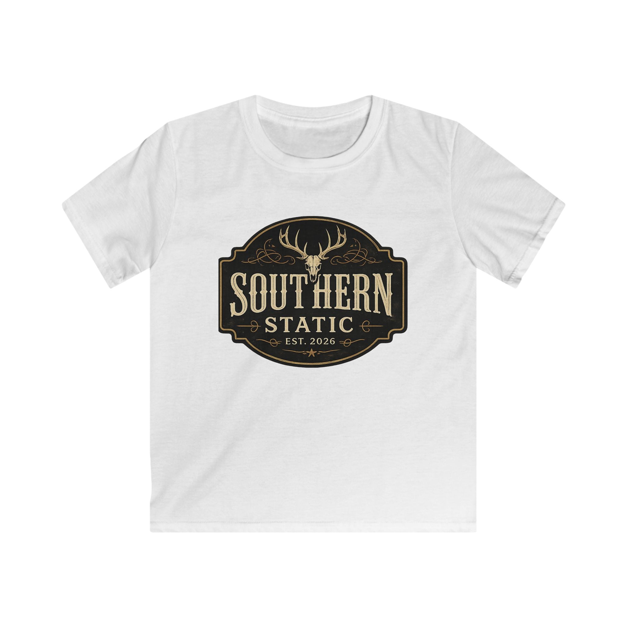 Kids Tee — "Southern Static" Vintage Deer Logo