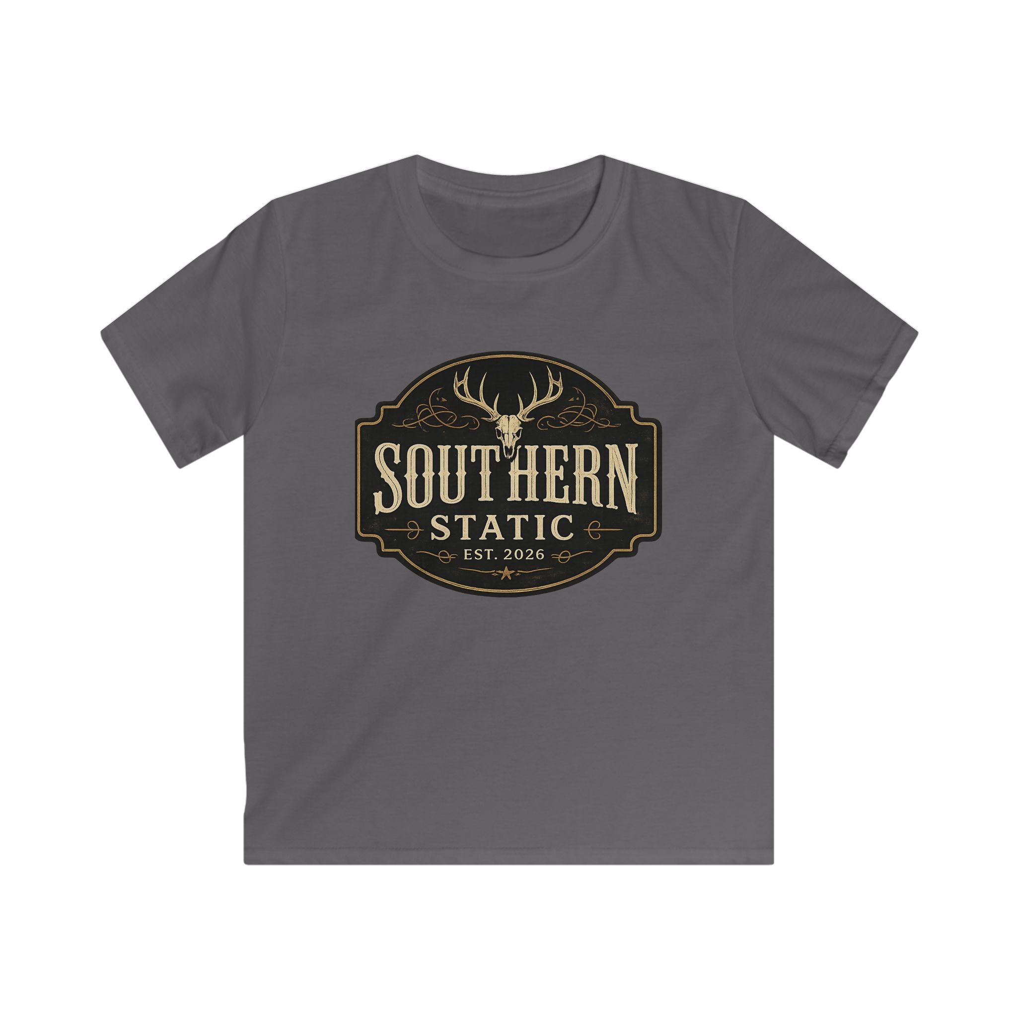 Kids Tee — "Southern Static" Vintage Deer Logo