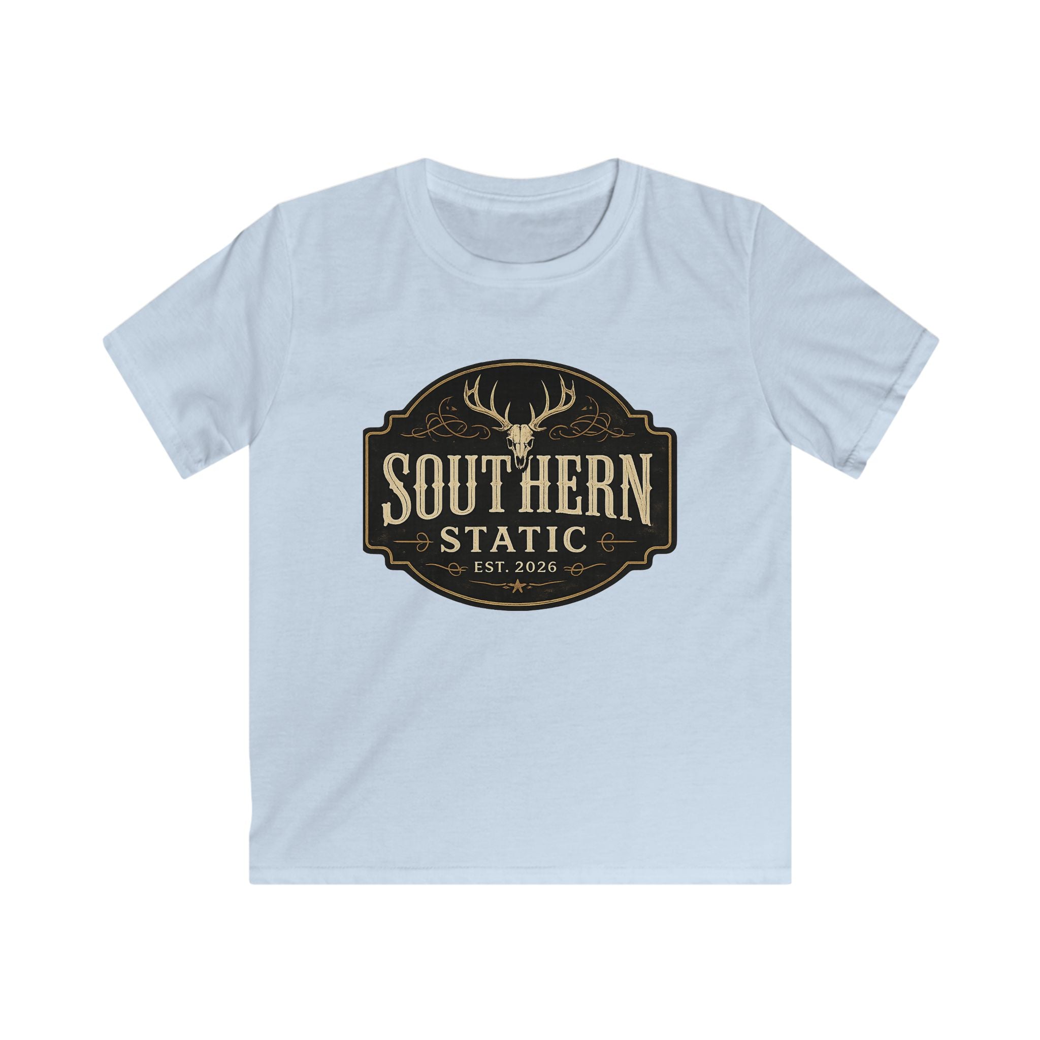 Kids Tee — "Southern Static" Vintage Deer Logo