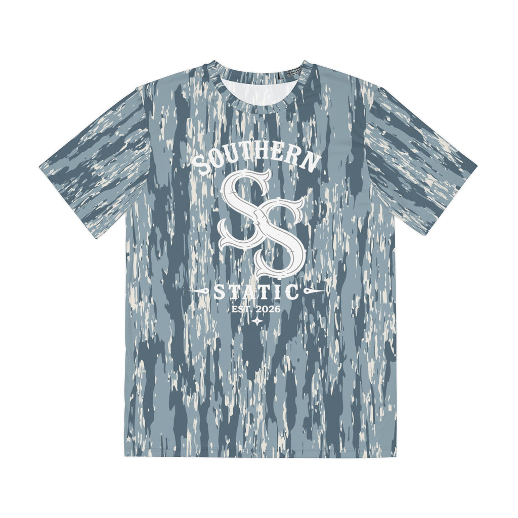 Southern Static Camouflage Tee — Men's All-Over Print Polyester Shirt