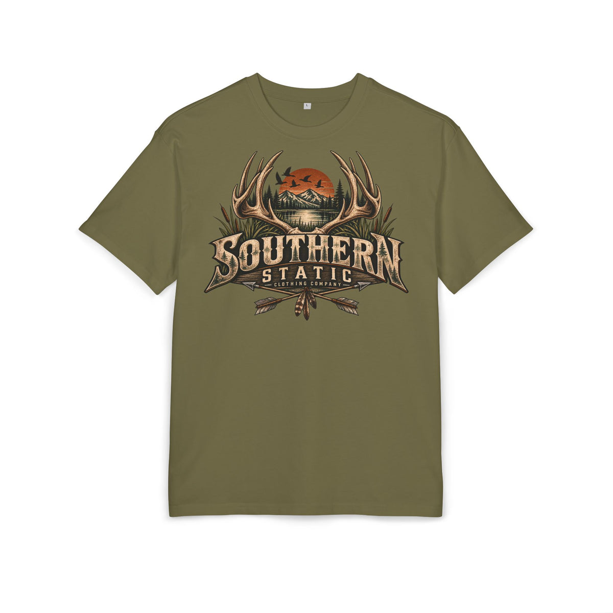 Southern Static Graphic Tee — Vintage Hunting Antlers Shirt