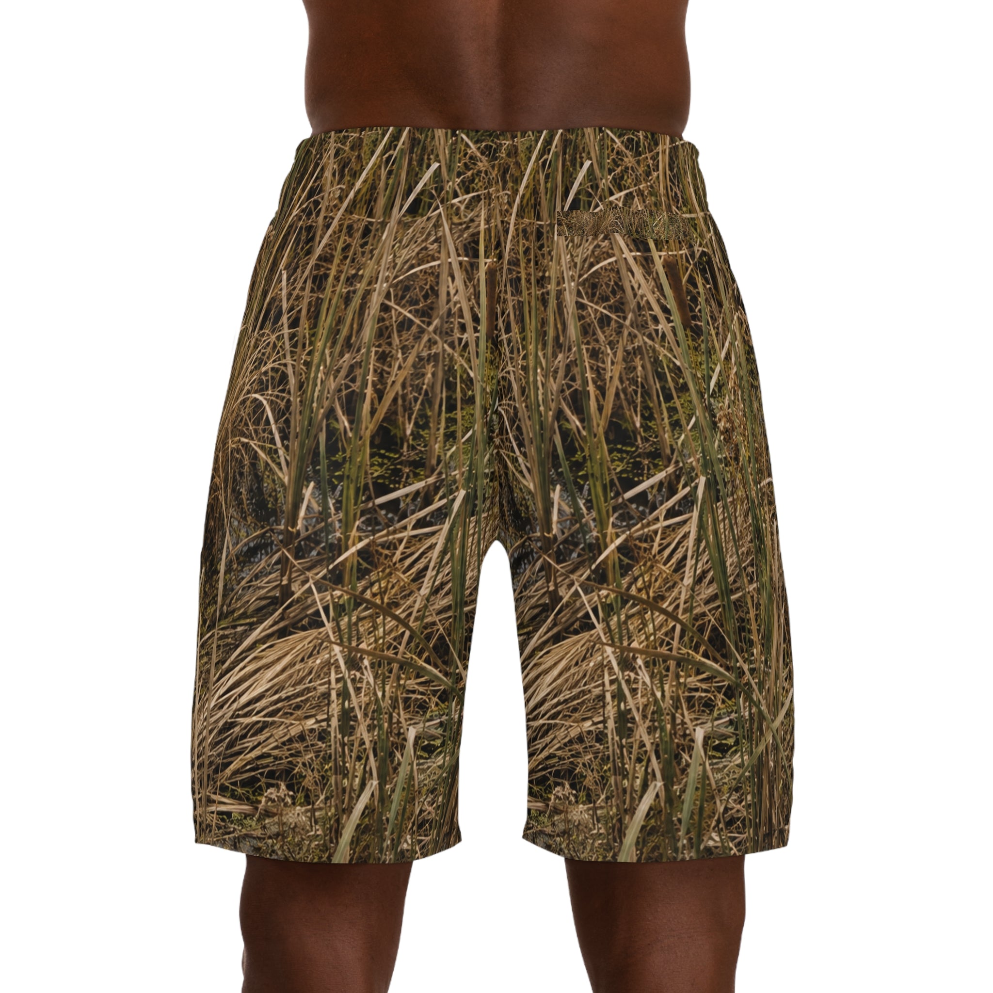 Camouflage Grass Print Jogger Shorts
