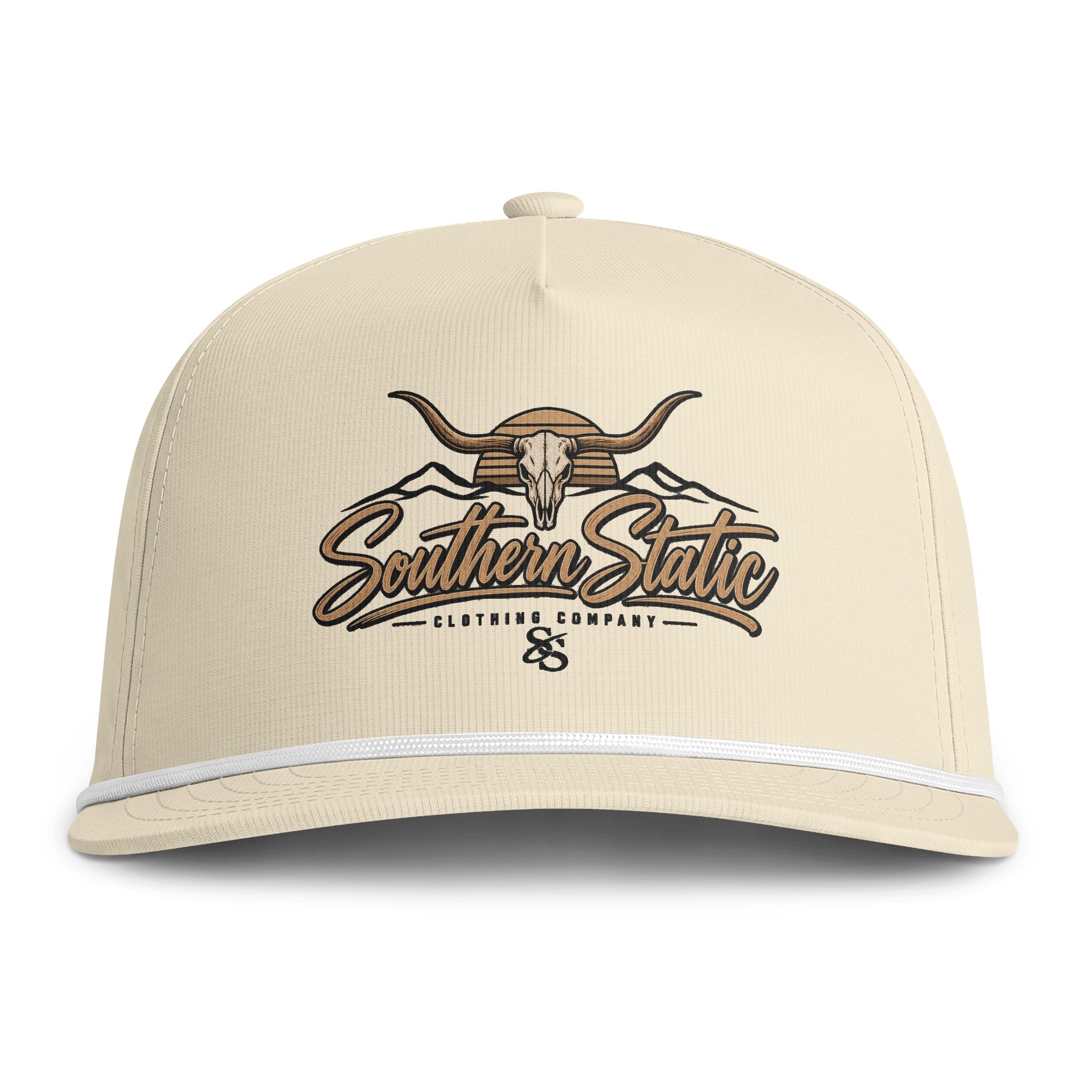 Sunwashed Rope Cap – Southern Static Skull Snapback Hat